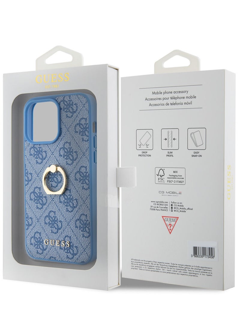 GUESS 15 PRO MAX CASE WITH RING BLUE - Image 3