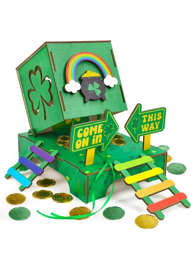 Asekonc St Patrick's Day Leprechaun Trap Kit for DIY St. Patrick's Day Wood Craft Leprechaun Kit to Make A Trap to Catch A Leprechaun, St Patricks Day Decorations Toys Gifts - Image 1