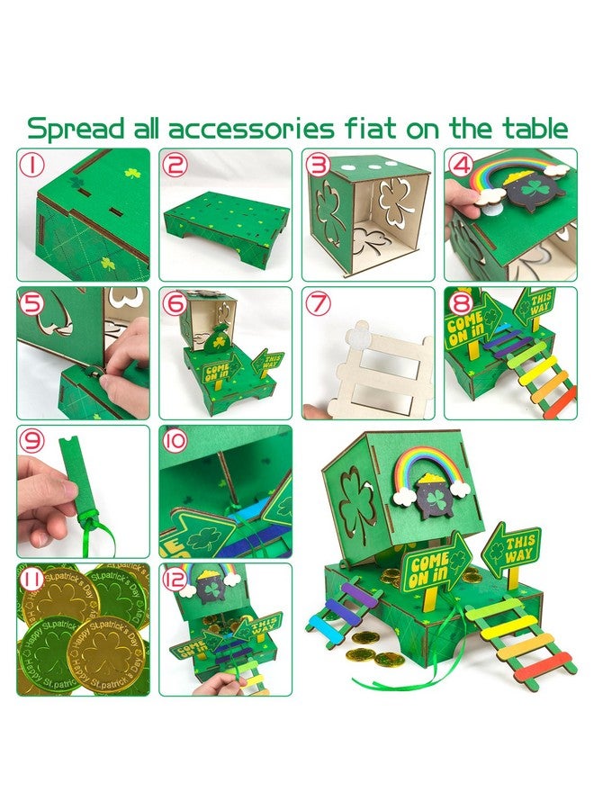 Asekonc St Patrick's Day Leprechaun Trap Kit for DIY St. Patrick's Day Wood Craft Leprechaun Kit to Make A Trap to Catch A Leprechaun, St Patricks Day Decorations Toys Gifts - Image 3