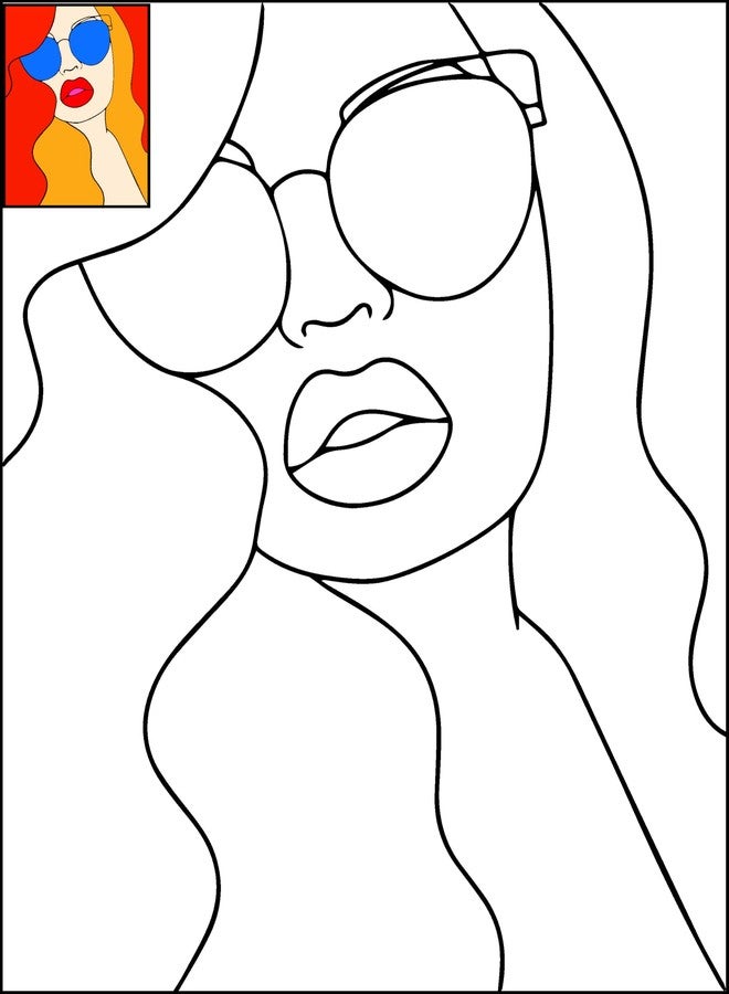 The Seven Colours لوحة الرسم القماشية ذات الألوان السبعة، يمكنكِ رسمها بنفسكِ، مناسبة للأطفال والكبار والأزواج، مثالية لأعياد الميلاد والمناسبات (8 × 10 بوصات) (بنات) - Image 1