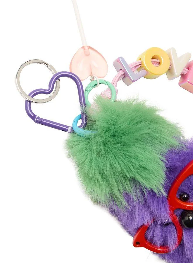 Parfois Multicolour Keychain With Charm Pompom Love for Women | Best Price UAE