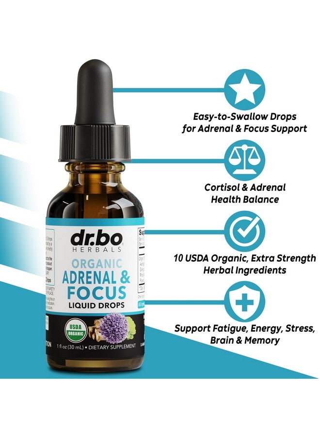 dr.bo Adrenal Support Supplements Liquid Drops - Organic Adrenal and Focus Supplement, Cortisol Manager Adaptogen Adults, Ginkgo Biloba for Kids Calm - Natural Brain and Memory Fatigue Stress Attention 1oz - Image 2