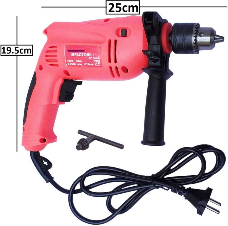 MLD 13mm Drill Machine Reverse Forward Rotation Speed Regulator with 5Pcs Masonry Drill Bit SetLine tester Plier 13 mm 550W2600RPM ColorMulti Material Plastic - Image 5