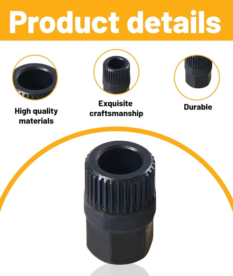 RupeeRise Alternator Pulley Removal Tool Sturdy Steel Socket Significantly Shorten Operation Time, Reduce Physical Consumption, and Quickly Disassemble Old Belts and Install New Ones - Image 3