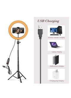 Generic Ultexon Adjustable Ring Light With Adjustable Tripod Stand And Phone Holder It Works With Three Levels Of Light Moodes And Ten Brightness Levels For Selfies And Youtube Videos  - Image 3