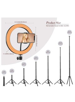 Generic Ultexon Adjustable Ring Light With Adjustable Tripod Stand And Phone Holder It Works With Three Levels Of Light Moodes And Ten Brightness Levels For Selfies And Youtube Videos  - Image 5