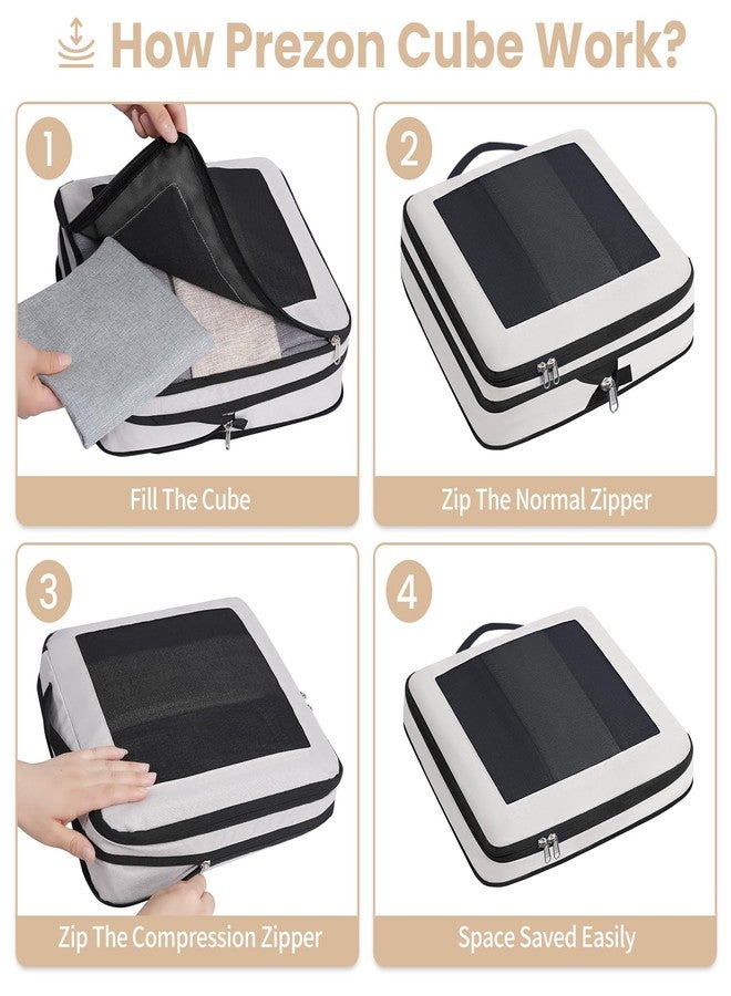 Prezon Compression Packing Cubes, Upgraded Mesh Window, Visiable and Portable, Expandable Travel Luggage Organizers - Image 4