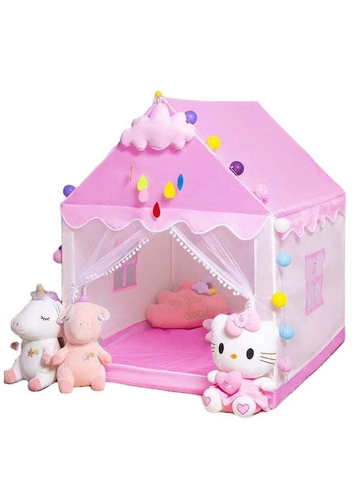OHAHO Extra Large Kids Play Tent Princess Tent Girls Large Playhouse Kids Castle Play Tent  Toy for Children Indoor and Outdoor Games 105x120x130cm (Pink)  - Image 1