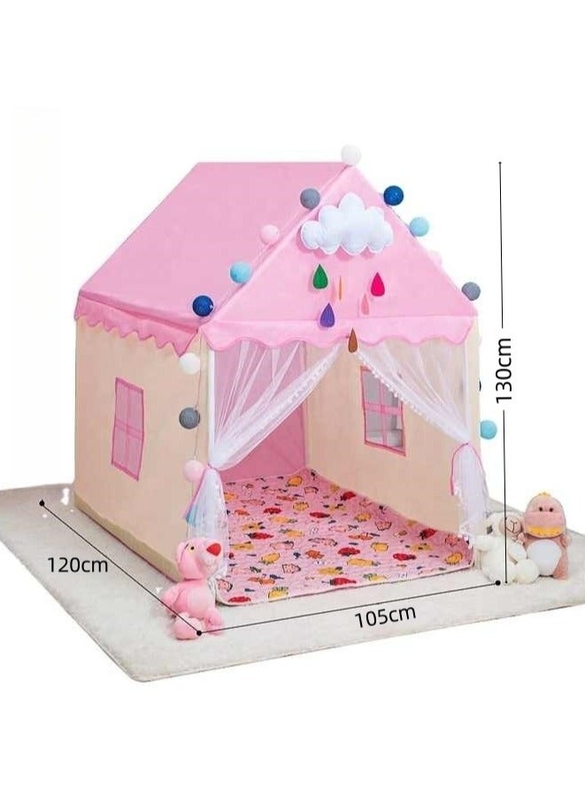 OHAHO Extra Large Kids Play Tent Princess Tent Girls Large Playhouse Kids Castle Play Tent  Toy for Children Indoor and Outdoor Games 105x120x130cm (Pink)  - Image 2