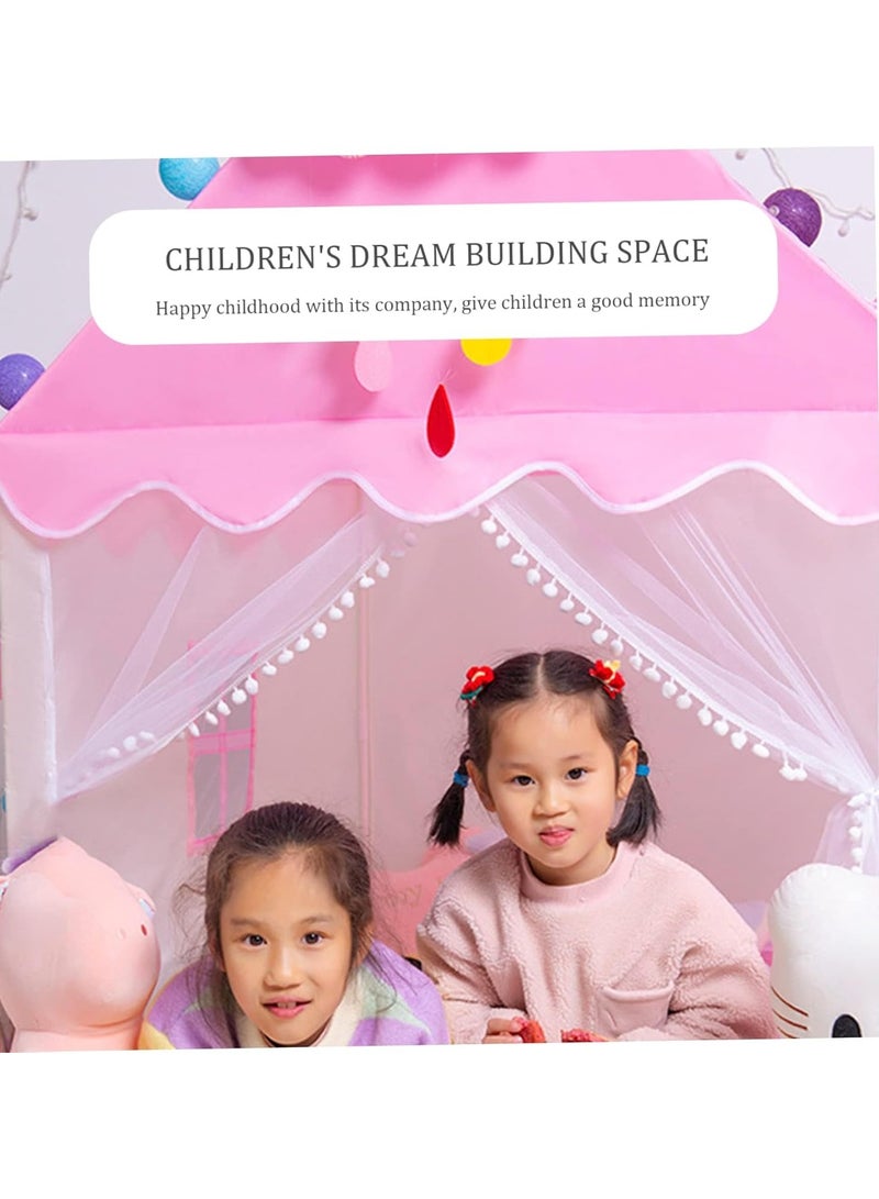 OHAHO Extra Large Kids Play Tent Princess Tent Girls Large Playhouse Kids Castle Play Tent  Toy for Children Indoor and Outdoor Games 105x120x130cm (Pink)  - Image 4