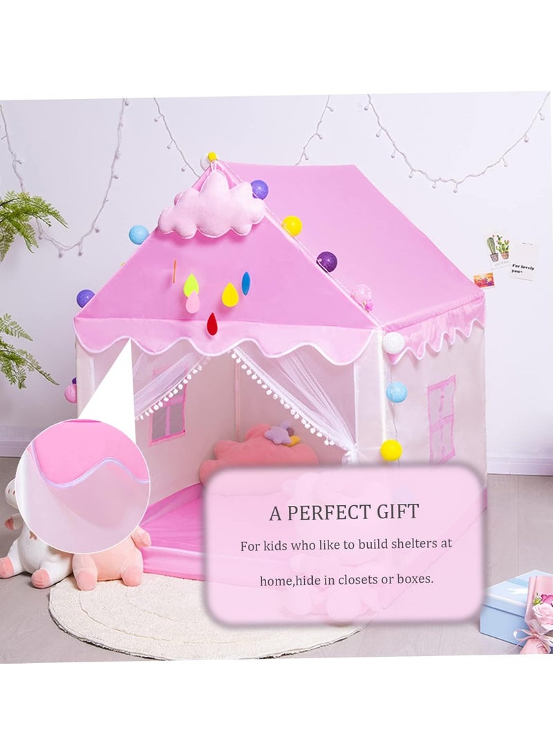 OHAHO Extra Large Kids Play Tent Princess Tent Girls Large Playhouse Kids Castle Play Tent  Toy for Children Indoor and Outdoor Games 105x120x130cm (Pink)  - Image 3
