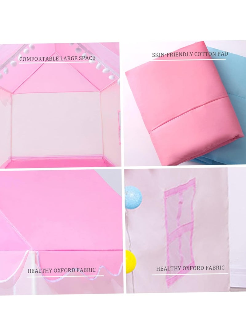 OHAHO Extra Large Kids Play Tent Princess Tent Girls Large Playhouse Kids Castle Play Tent  Toy for Children Indoor and Outdoor Games 105x120x130cm (Pink)  - Image 5