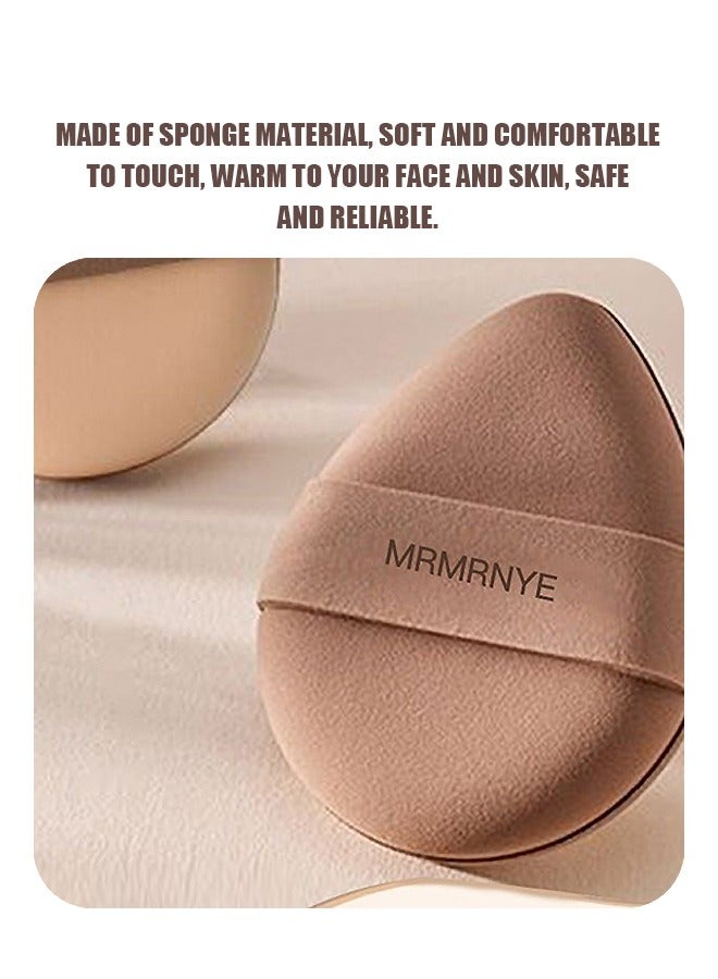 MRMRNYE 2 Pcs Teardrop Shaped Makeup Sponges, Double Sided Soft Puff with Storage Box, Beauty Cosmetic Makeup Tools (Brown) - Image 4