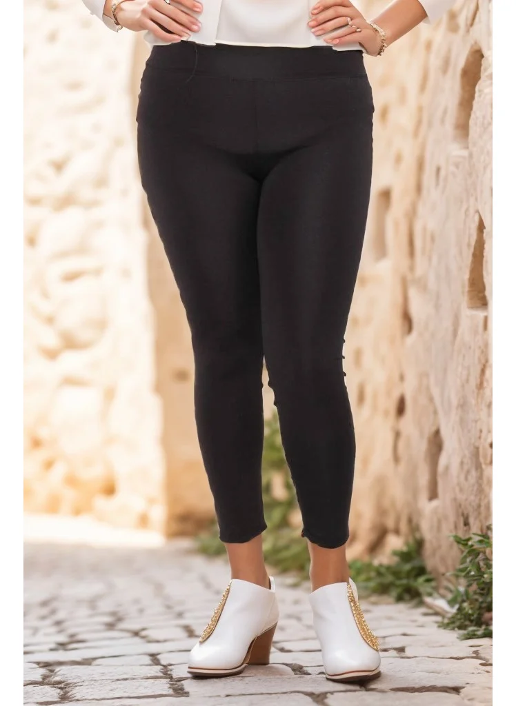 Suadela Giyim Raised Plus Size Leggings Black