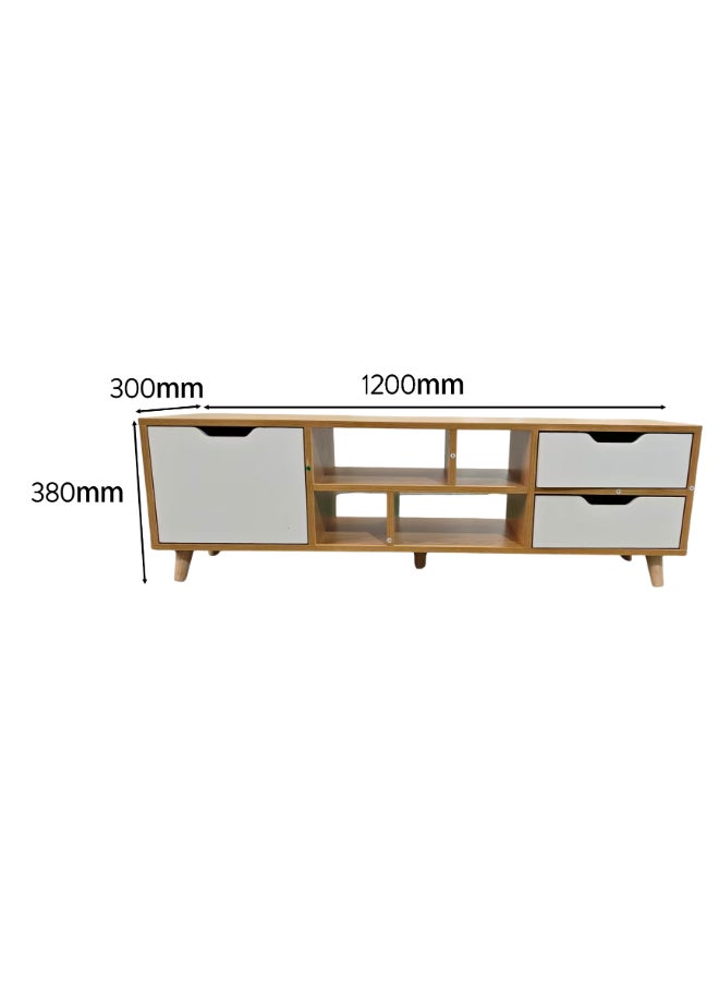 بست وان وحدة تلفاز عصرية وأنيقة للحفاظ على غرفة المعيشة منظمة وراقية 120x38x30 سم MDF بني - Image 4