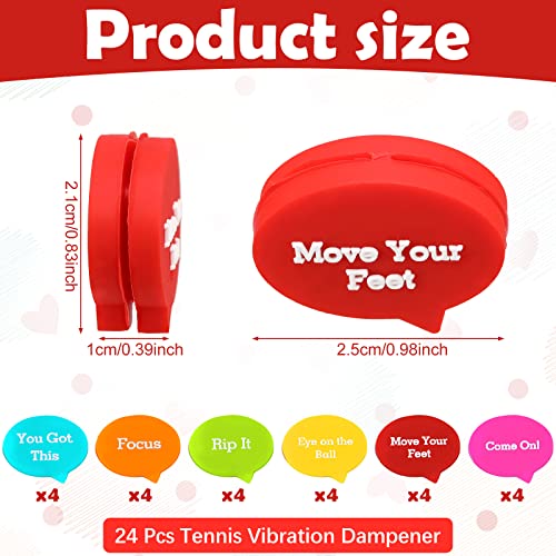 Sosation 24 Pcs Tennis Vibration Dampener Colorful Tennis Racket Dampener for Women Men Gift Team Accessories 6 Styles - Image 3