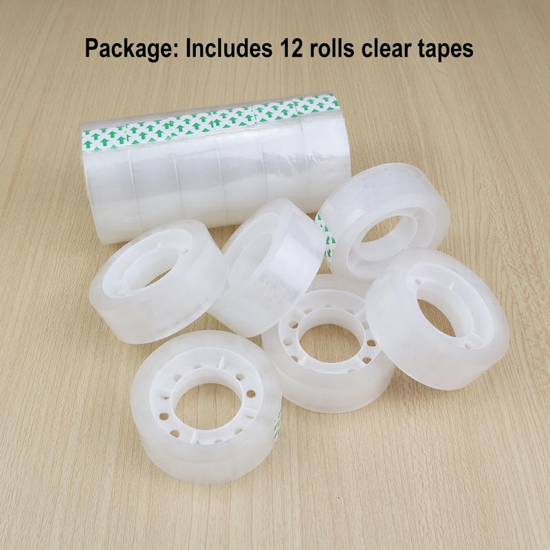 Aacehlh 12 Rolls Transparent Tape Clear Tape Refills Rolls,3/4 x 1000 Inches,1 inch Core,for Office, Home, School (12) - Image 2