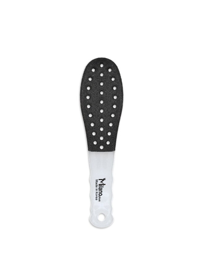 Milano Plus Professional Foot File Callus Remover – Made in South Korea | Double-Sided Pedicure Foot Rasp for Dry, Rough & Cracked Heels | Ergonomic Handle