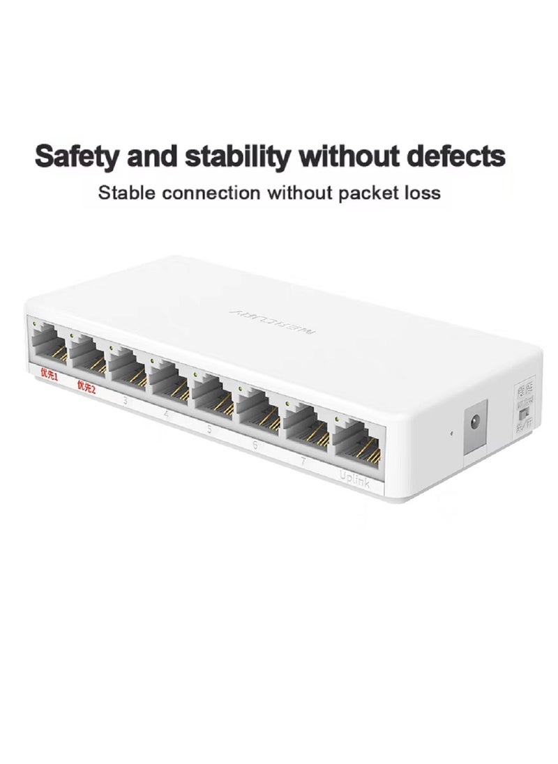 Mercury Network Switch Gigabit Mercury 8-Port 1000Mbps RJ45 ports MCS1508M Mini Desktop Fast Ethernet Switch Hub Splitter  - Image 3