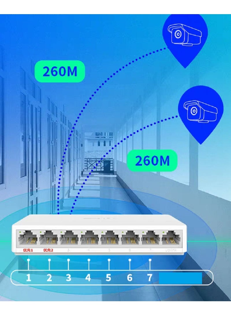 Mercury Network Switch Gigabit Mercury 8-Port 1000Mbps RJ45 ports MCS1508M Mini Desktop Fast Ethernet Switch Hub Splitter  - Image 5