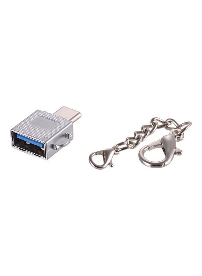NIBEMINENT Type C To USB 3.0 OTG Adapter For Chromebook/MacBook Silver - Image 4