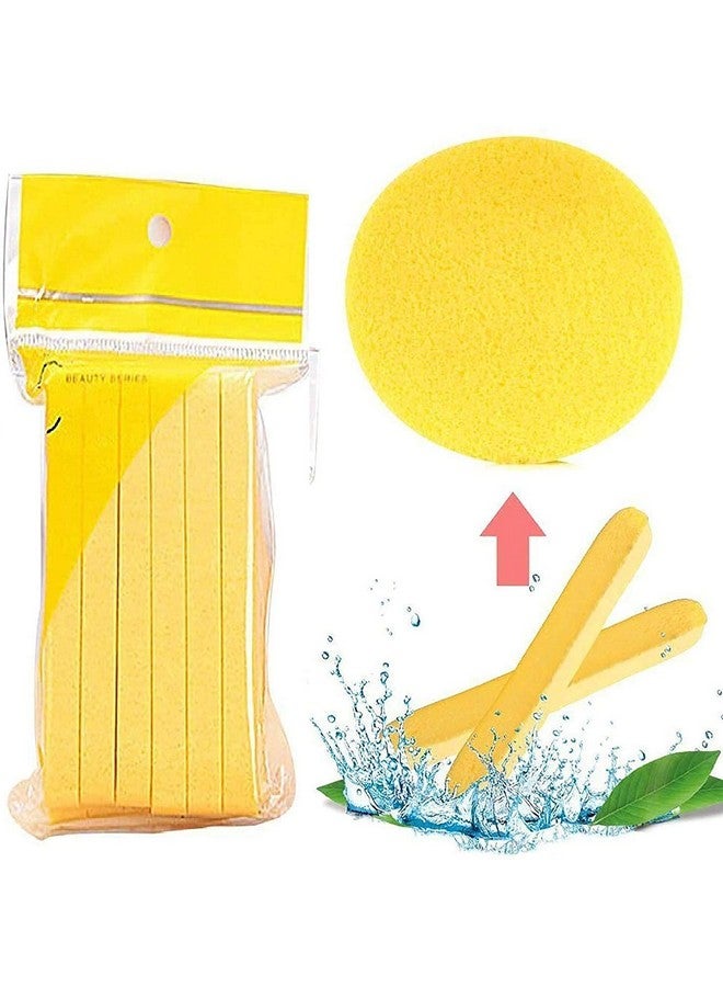 Maple Facial Cleaning Wash Puff Sponge 12 Stick Face Cleansing Pad Soft,Yellow, 30 Grams, Pack Of 1 - Image 1