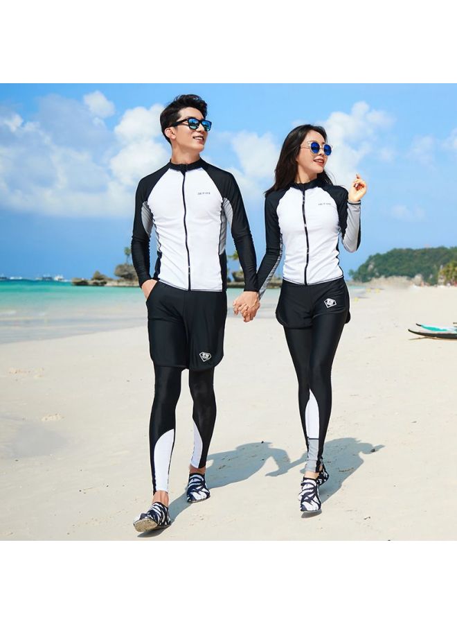 إسكدنيا بدلة غوص للأطفال لركوب الأمواج مقاس كبير وبنطلون بأكمام طويلة للحماية من الشمس للأولاد والبنات حديقة مائية للأطفال الكبار الوالدين والطفل - اللون: البنات XL-2XL طقم ثلاث قطع بدون حمالة صدر 3XL-5XL ط - Image 5