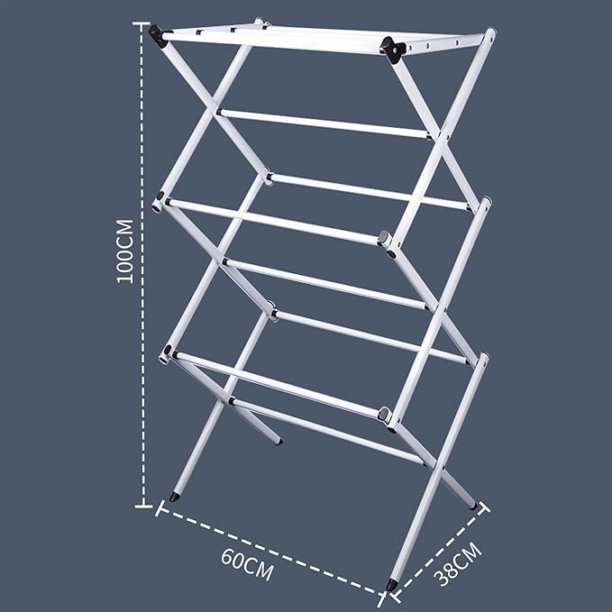 IGNOTI Clothes Drying Rack Foldable Drying Rack Clothing Laundry Drying Rack Expandable and Collabsible Drying Rack FreeStanding Large Clothes Dryer Space Saving IndoorOutdoor Silver - Image 2
