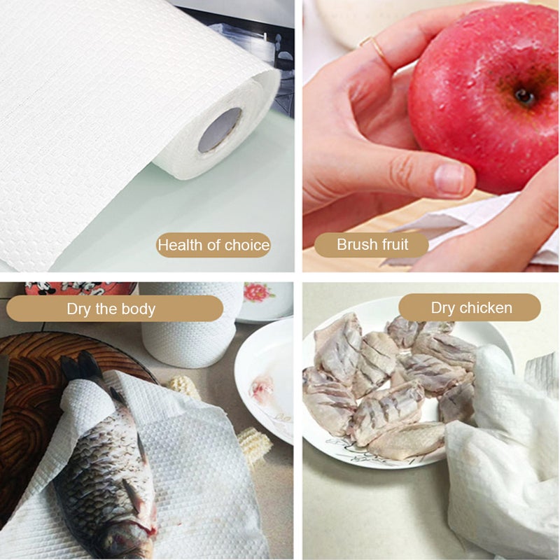 Non-woven Kitchen Paper Towels 50 Towels per Roll Face Towels Soft Extra Disposable Tissues White Cleansing Towelettes Hand Wipes - Image 4