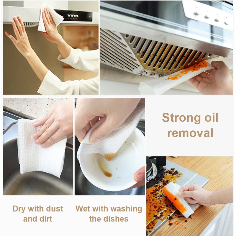 Non-woven Kitchen Paper Towels 50 Towels per Roll Face Towels Soft Extra Disposable Tissues White Cleansing Towelettes Hand Wipes - Image 5