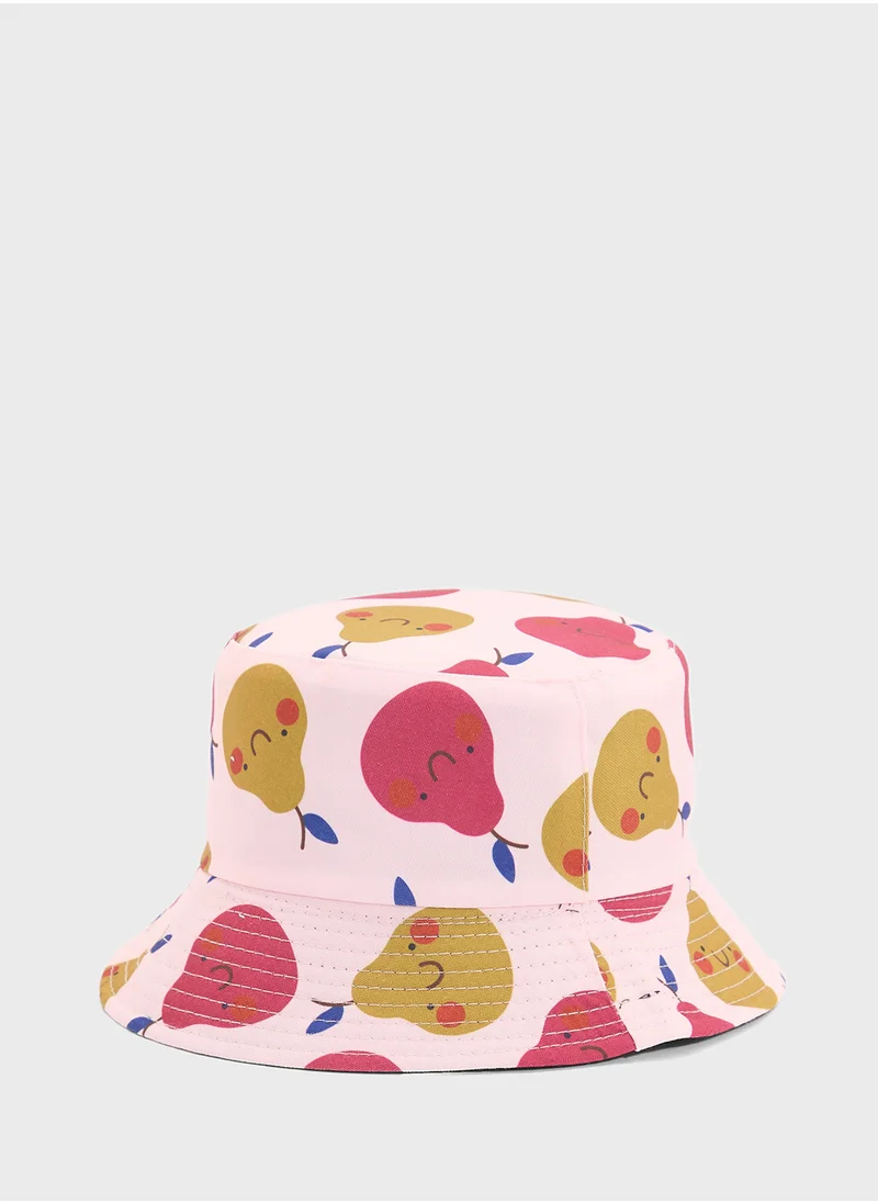 جينجر Quirky Pear Print Bucket Hat
