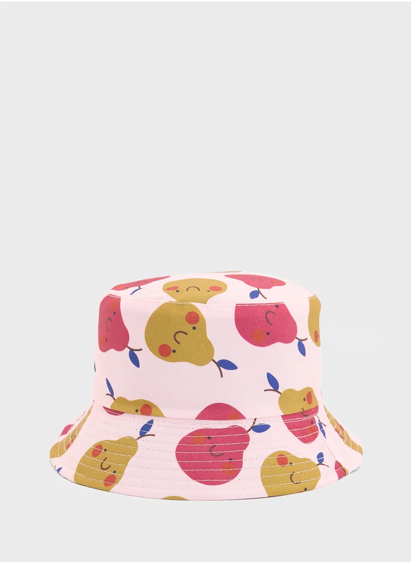 جينجر Quirky Pear Print Bucket Hat