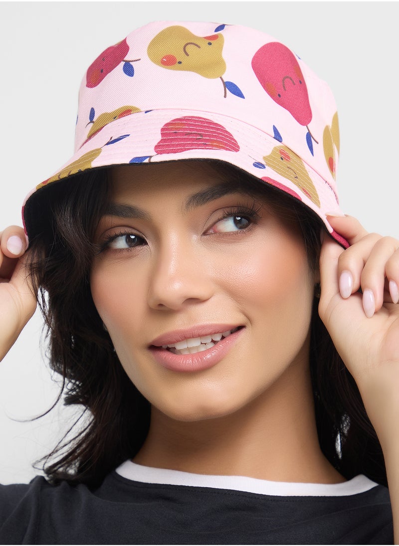 Ginger Quirky Pear Print Bucket Hat  - Image 4