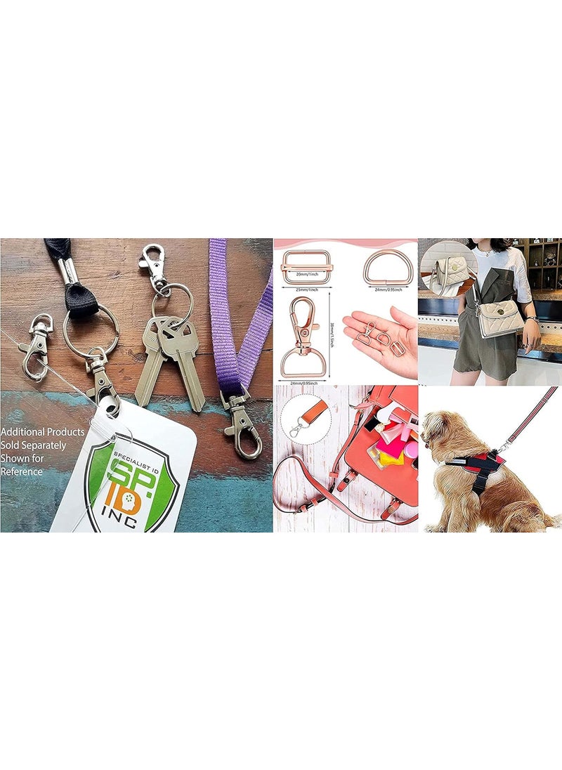 DIY Crafts - DIY DIYC-14219 Crafts Round Swivel Clasps with D Rings Slide Buckles Set Lanyard Snap Hooks Keychain Clip Hooks D Keychain Rings Lobster Claw Clasps Purse Hardware Sewing (30 Sets, Nickel Silver) - Image 1