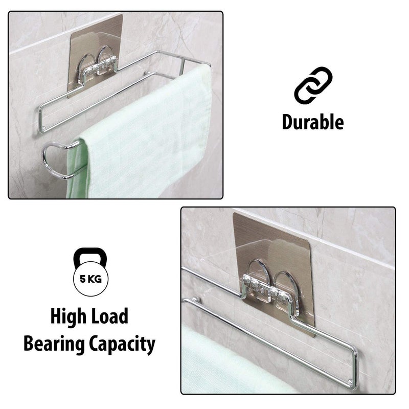 FRALUPO Paper Towel Holder with Magic Adhesive Pad, Kitchen Paper Roll Holder Wall Mount, Stainless Steel Self Adhesive Wall Mount Towel Bar for Kitchen Bathroom (1) - Image 5