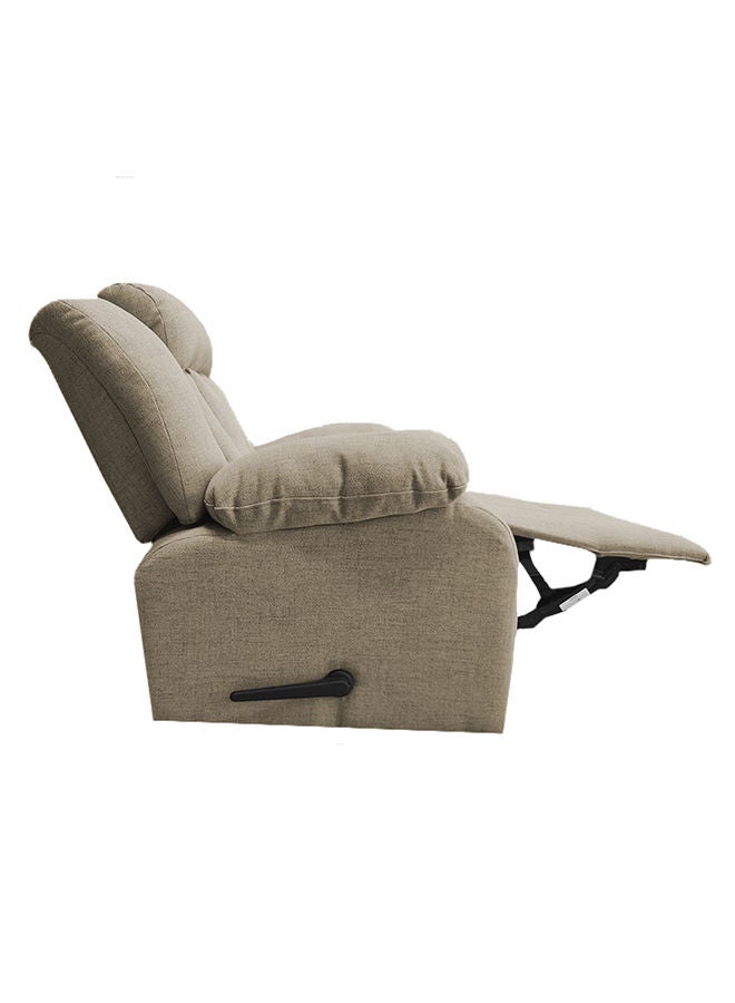 REGAL IN HOUSE Linen Upholstered Rocking and Rotating Recliner Chair With Bed Mode - Linen Beige - 90x100x80cm  - Image 4