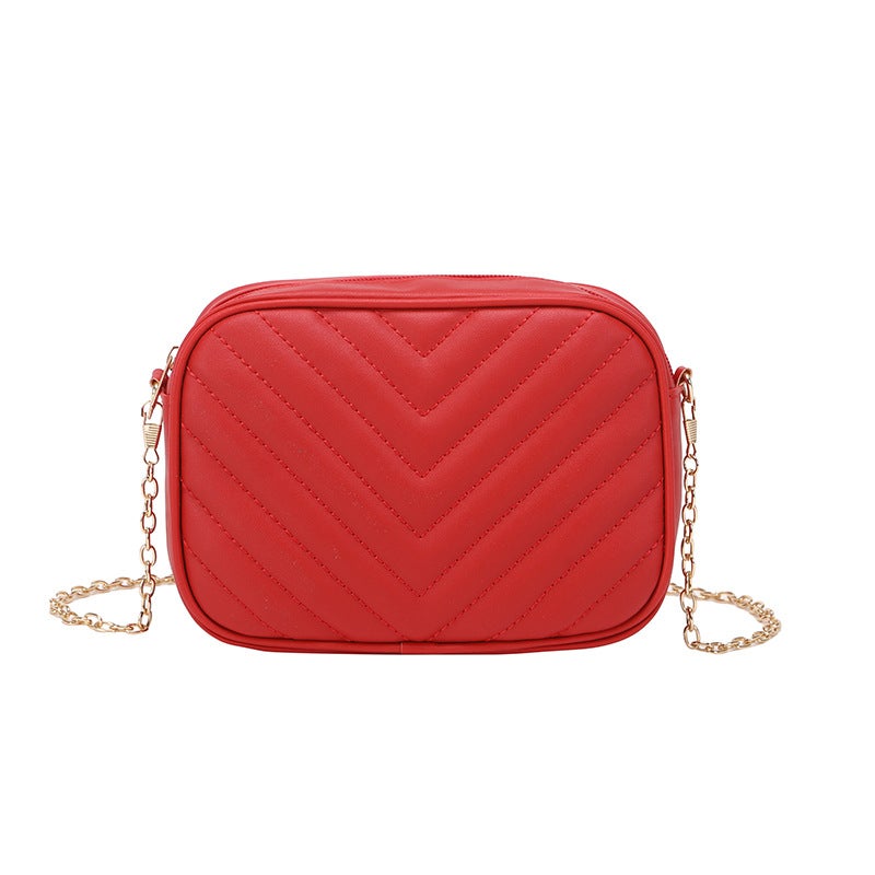 [Welfare] Women'S Crossbody Bag 2023 Spring New Fresh V-Pattern Camar Bag Casual All-Match Shoulder Bag - Image 1