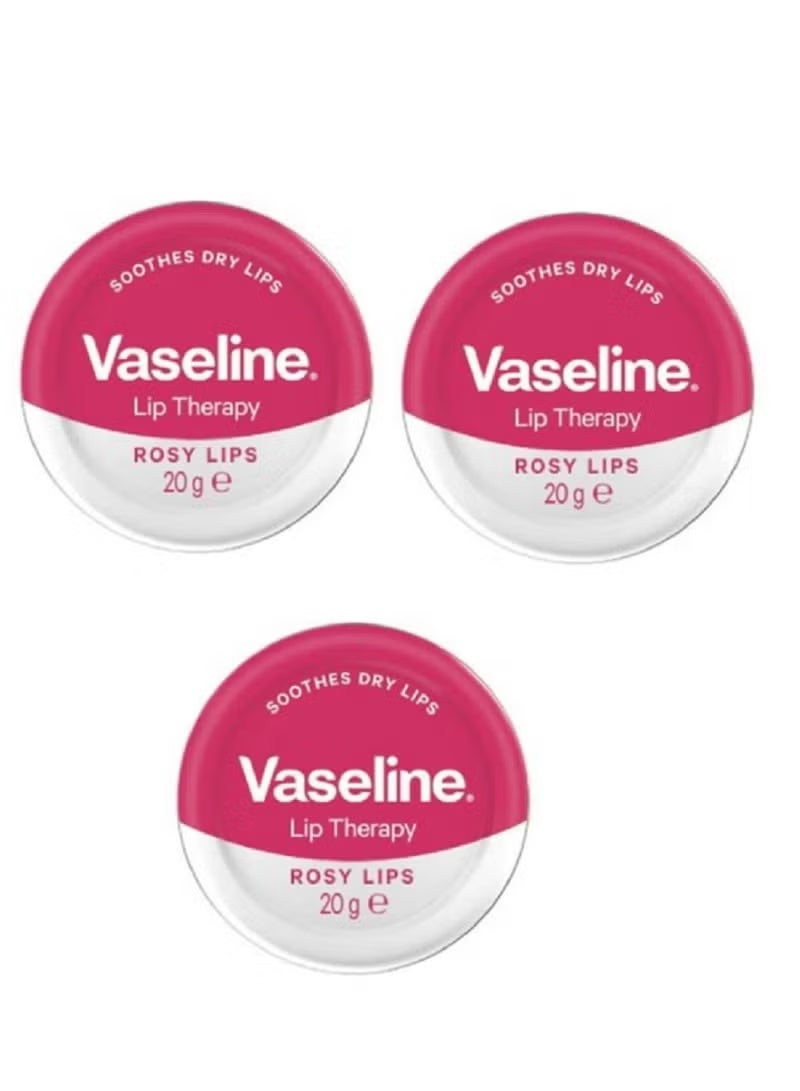 Vaseline Lip Therapy Rosy Lips – 3 Pack Lip Balm Tint – Moisturizing for Dry Lips – 20g Each - Image 1
