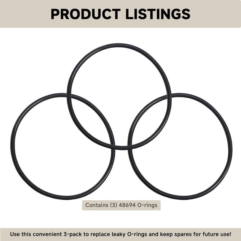 MUGLFPT (3PCS) 48694/K-48694/K48694 Replacement O-Ring for Specific Kohler Shower Valves and Lavatory Faucets - Kohler Shower Faucet Replacement O-Ring, Rubber O-Ring - 1.61" ID 1.75" OD - Image 5