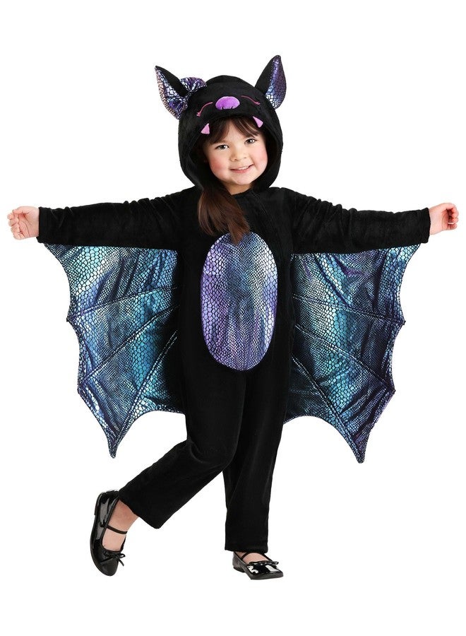 Fun Costumes Shiny Bat Toddler Costume | Bat Outfits - 4T - Black - Image 1