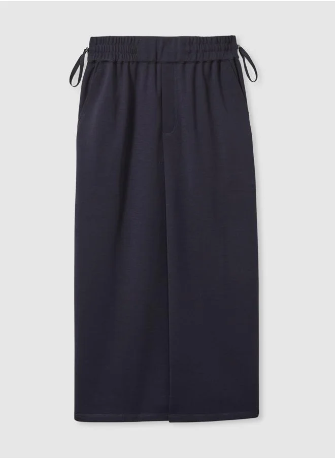 REISS Ruched Jersey Midi Skirt