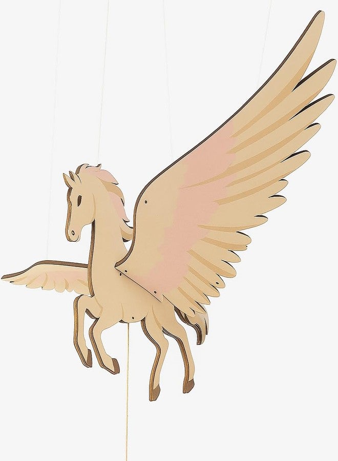 Cliths Wooden Flying Unicorn Horse Mobile DIY Craft Kit Nursery Decor Flying Bird Toy with Moving Wings Wooden Hanging Unicorn for Kids Room Garden Indoor Decoration - Image 5