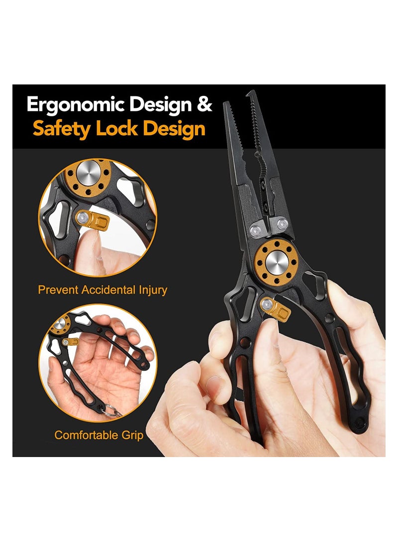 سيوسي كماشة صيد ، معدات صيد السمك ، التحكم في الأسماك ، كماشة صيد متعددة الأغراض ، ماسك شفة قوي ، فولاذ مقاوم للصدأ وطلاء مضاد للتآكل ، ملحقات الصيد ، تخزين غمد ، هدايا صيد للرجال - Image 2