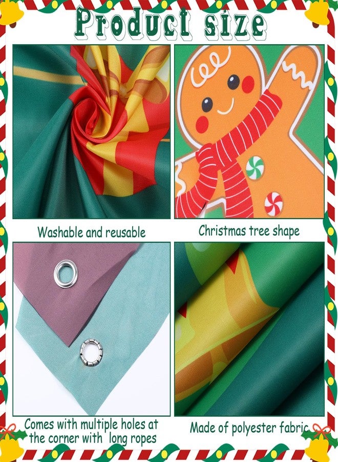 Moukeren Christmas Tree Door Cover Party Decoration Christmas Theme Porch Banner Xmas Large Hanging Cover Backdrop for Front Door Birthday Party Photo Booth Props Favor Supplies - Image 3