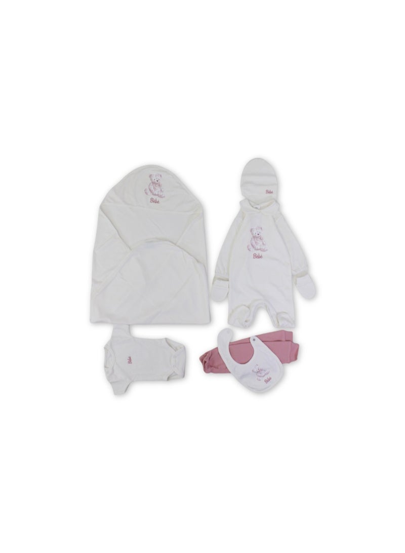 Berceau Baby Newborn Outfit Set with Teddy Bear Print - Image 1