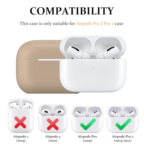 Tobfit Case for AirPods Pro 2, Wireless Charging, Powerful Drop Protection, TPU, Tough Magnetic Cover for AirPods Pro 1st/2nd Generation (2023/2022/2019)- Milk Tea - Image 2