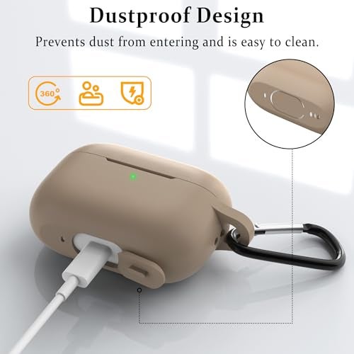 Tobfit Case for AirPods Pro 2, Wireless Charging, Powerful Drop Protection, TPU, Tough Magnetic Cover for AirPods Pro 1st/2nd Generation (2023/2022/2019)- Milk Tea - Image 5
