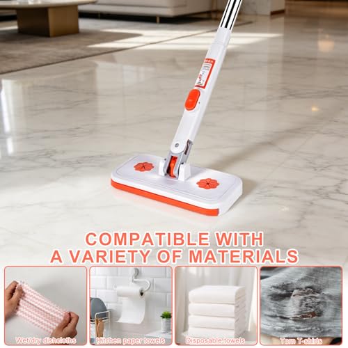 Compensai Snap Grip Mini Mop Set,Convenient Cloth Changing Mini Mop,Gap Dust Cleaner Lazy Mops with Locking Head for Multi Surface Clean,Wet & Dry Mopping and Sweeping Cleaning - Image 5