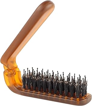 VinBee Travel Hair Brush AntiStatic Folding Hairbrush for Hair Restoration Shine and Detangling Small Detangling Brush for Girls Boys Women Men Kids Wet Dry Hair Mini Boar Bristle Beard Brush - Image 3