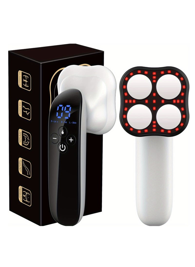 جهاز مطور لنحت الجسم، جهاز تدليك السيلوليت المحمول باليد للبطن والذراعين والساقين والخصر والمؤخرة، 4 رؤوس تدليك ذات سطح تلامس أكبر مع الجسم، جهاز حرق البطن - Image 1